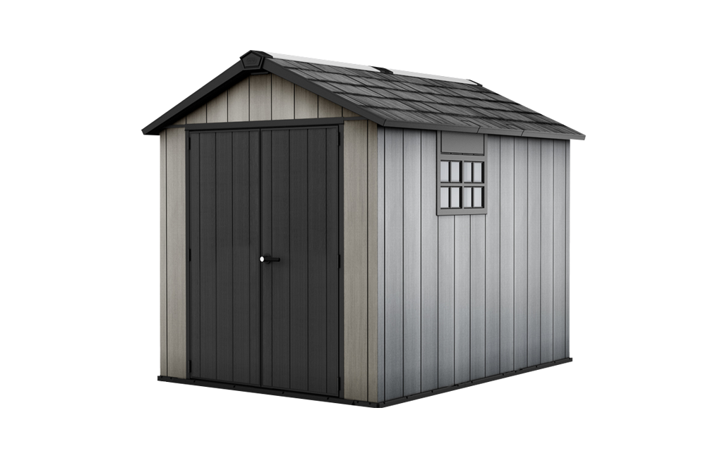 Keter - Abri Jardin Résine "brossium Oakland 759" - 6,6 M² - 229 X 287 X 242 Cm - Gris Brossé - Image 1