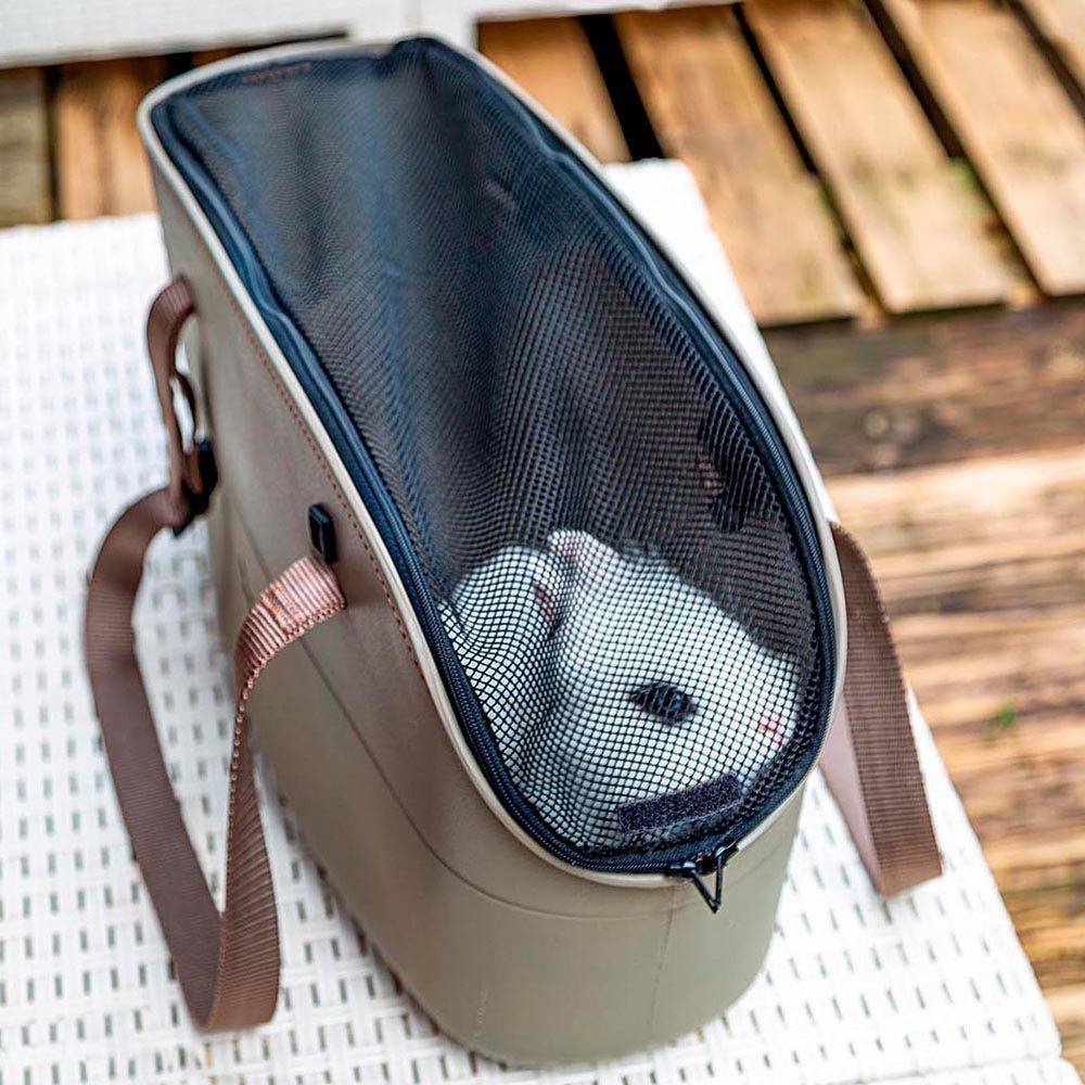 Ferplast - Sac pour Petits Animaux WITH ME PRO max 8 kg, Réseau de Protection et Poignées Réglables - Imagen 8