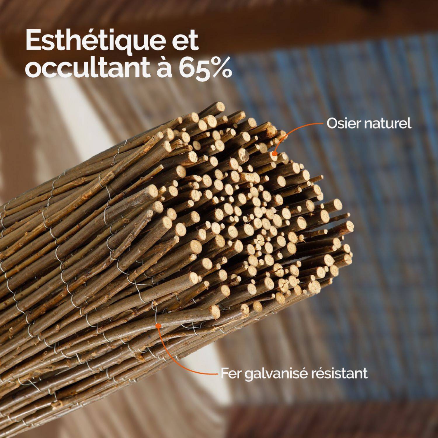 Linxor - Canisse, brise vue occultant en osier naturel - 1.50 x 5 m - Linxor - Imagen 3