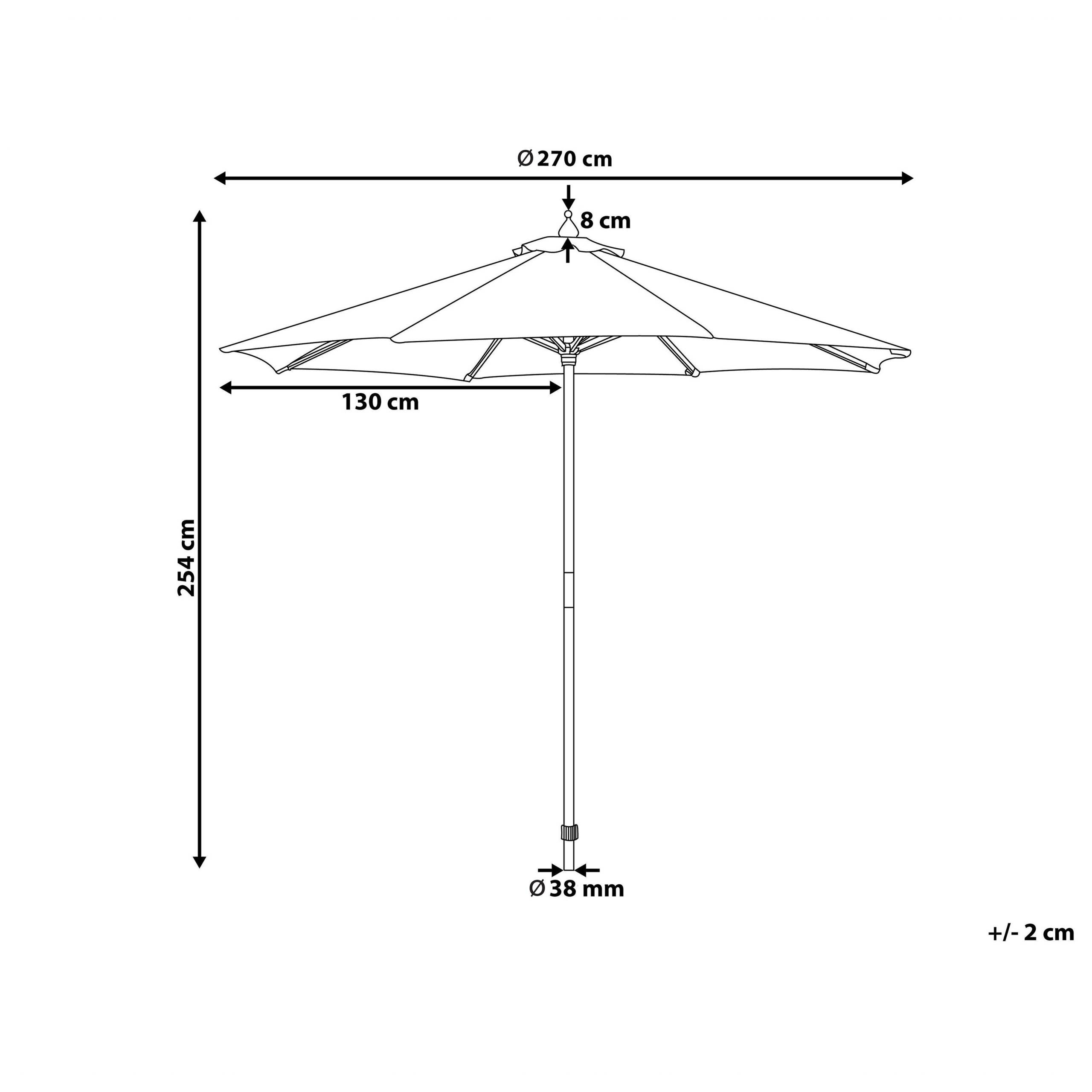 Beliani - Grand parasol pour terrasse ou jardin avec toile en tissu beige sable - Imagen 3