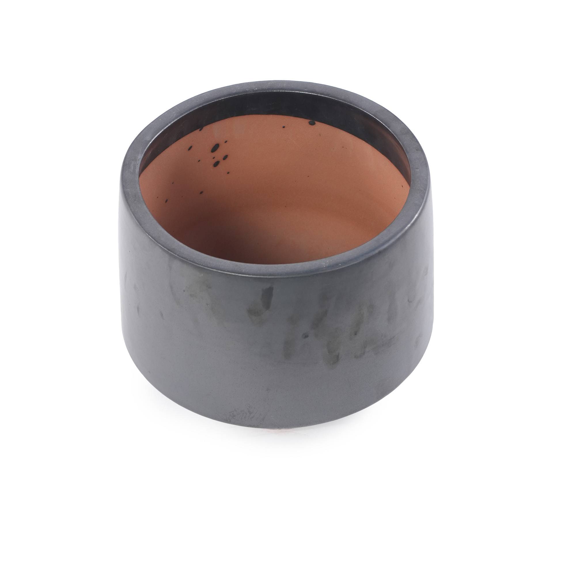 ComfortXL - Pot de fleurs en céramique artisanale intérieur extérieur drainage Ø 34,4 cm noir mat - ComfortXL Outdoor Living - Image 6