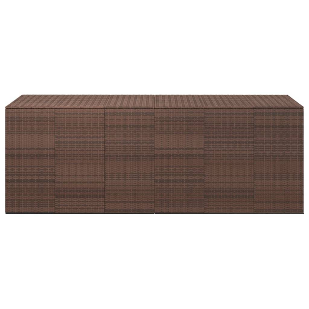 Helloshop26 - Boîte à coussins jardin résine tressée 291 x 100,5 x 104 cm marron - Imagen 3