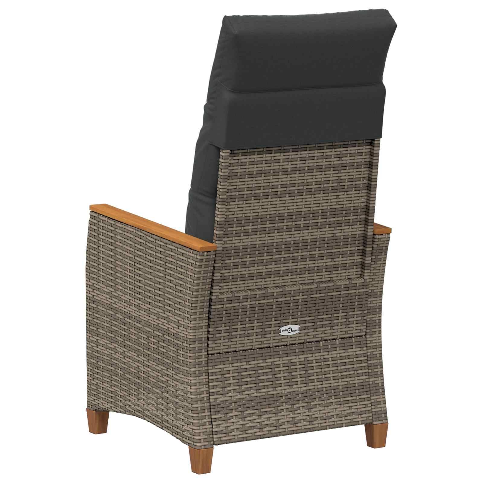 PANGIVO - Chaise de jardin inclinable Gris et Gris foncé 64 x 57,5 x 112 cm - PANGIVO - Image 7