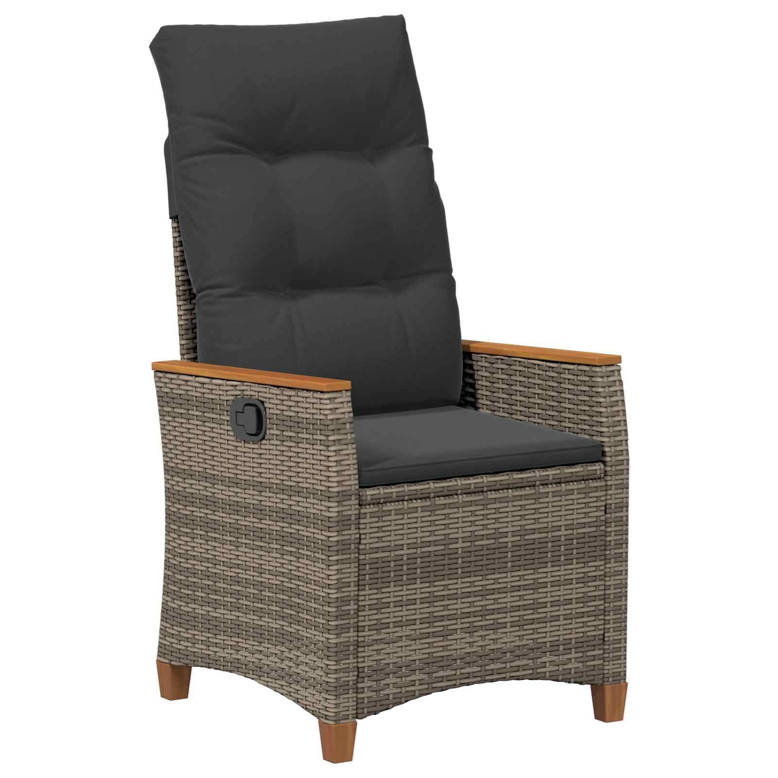 PANGIVO - Chaise de jardin inclinable Gris et Gris foncé 64 x 57,5 x 112 cm - PANGIVO - Image 4
