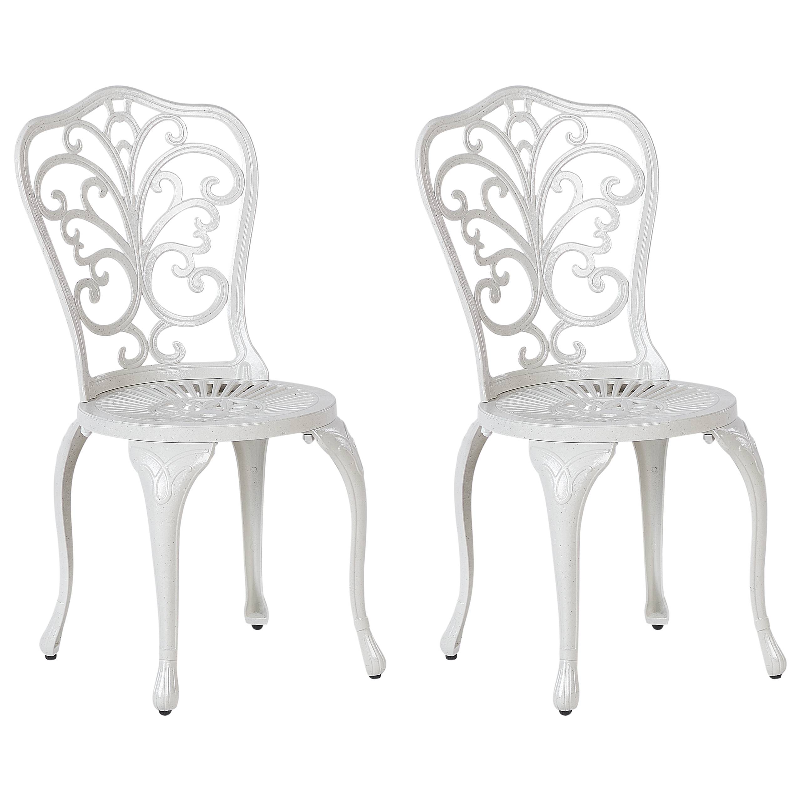Beliani - Chaise de jardin Aluminium Blanc cassé TRIORA - 50x50x88- Beliani - Image 2