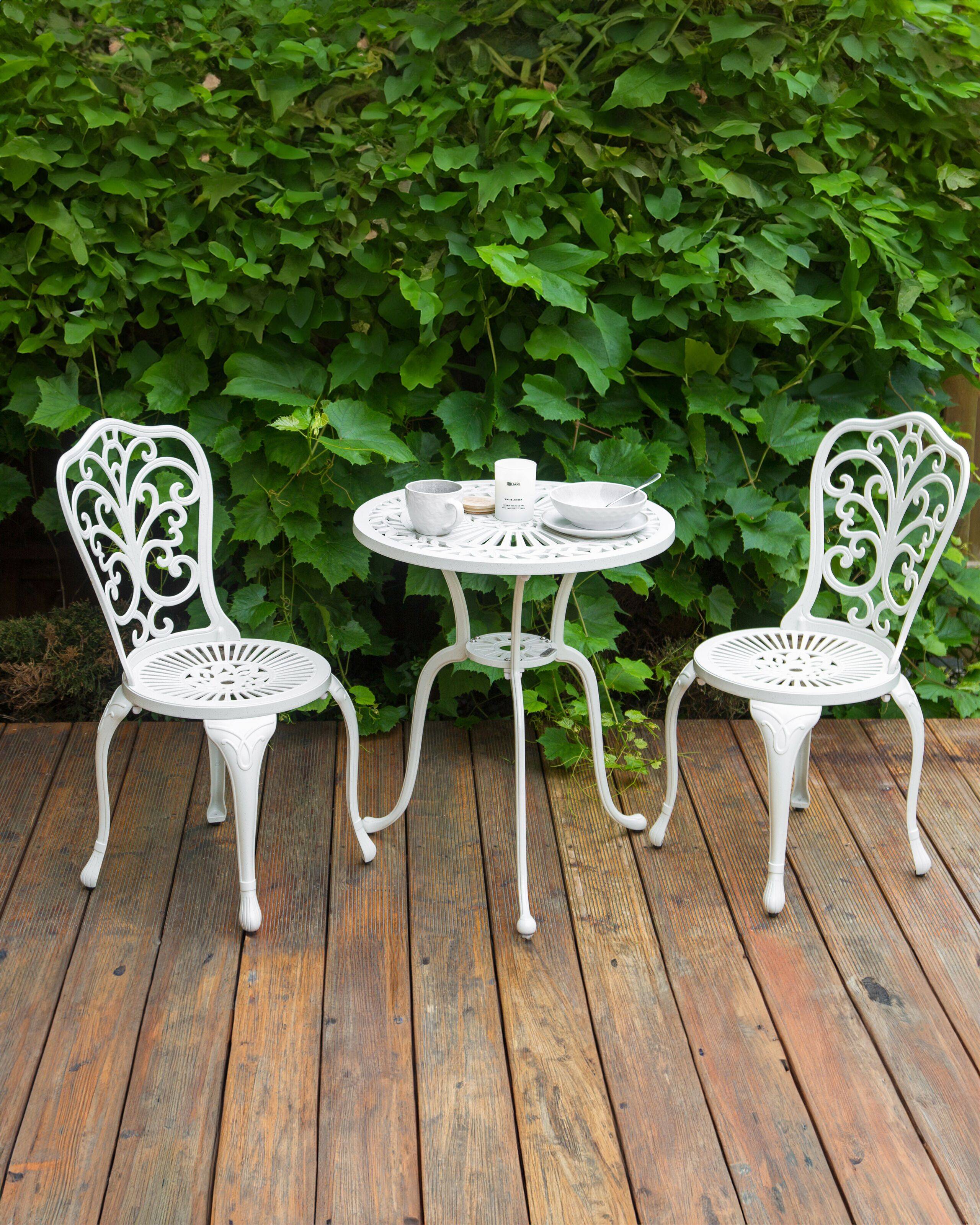 Beliani - Chaise de jardin Aluminium Blanc cassé TRIORA - 50x50x88- Beliani - Image 1