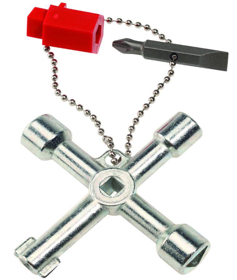 Clé en croix universelle VIRAX 6 empreintes - Spécial électricien - 261502
