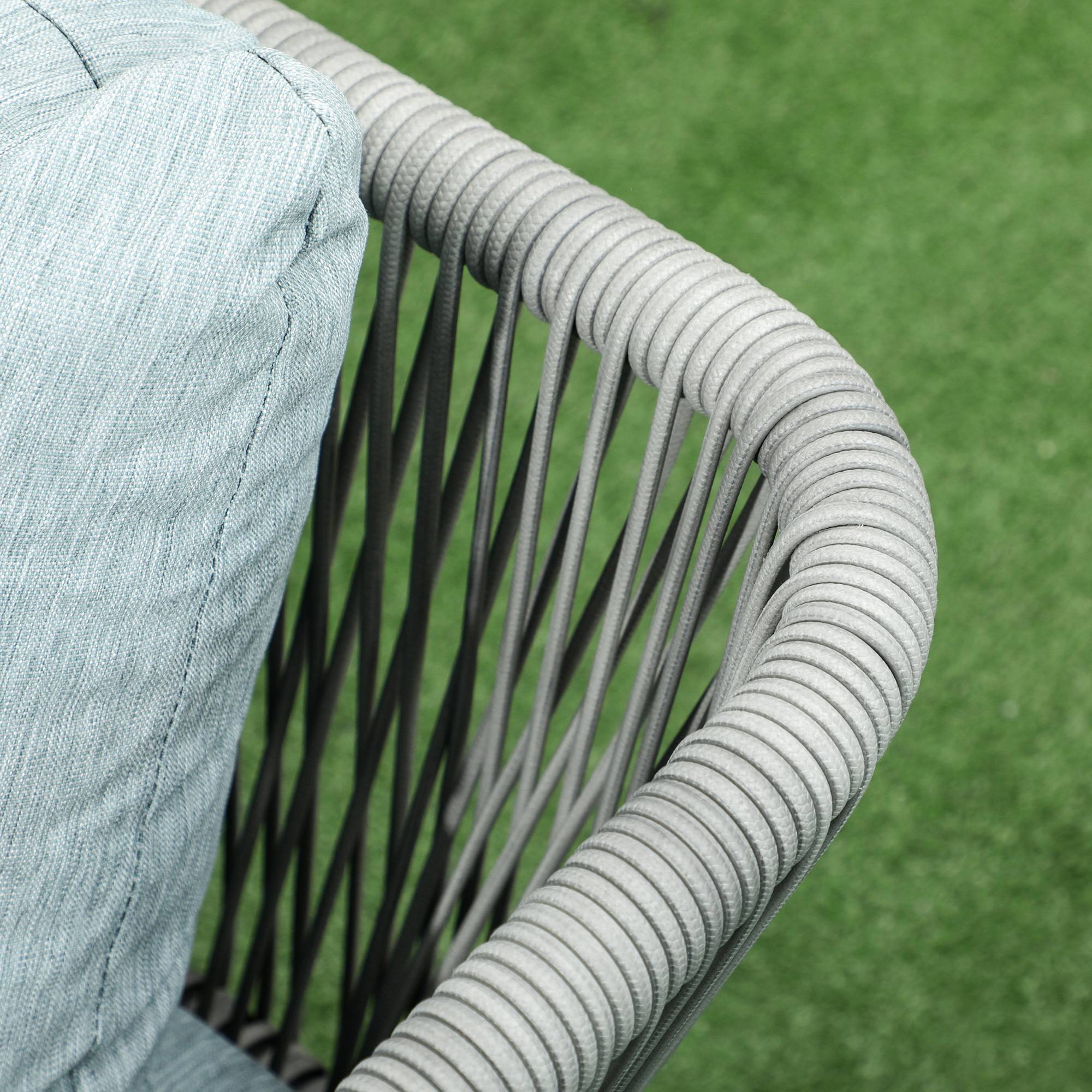 Outsunny - Salon de jardin d'angle 5 places 4 pièces coussins inclus alu. résine tressée gris - Outsunny - Imagen 9