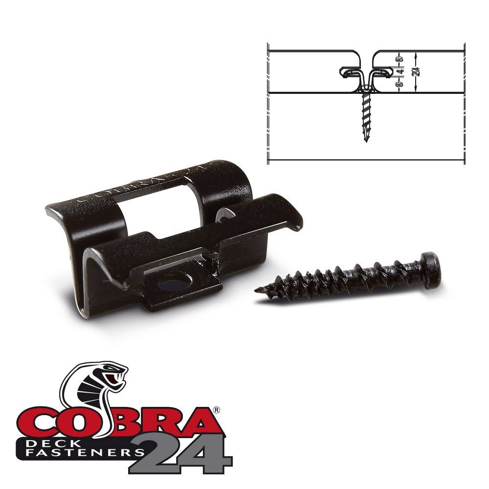 Decklinea - Clip Terrasse Bois COBRA 24 - 90 clips + Vis - Pour Lames en Bois et Bois Composite - Stable, Facile à Poser & Resistant - Imagen 3