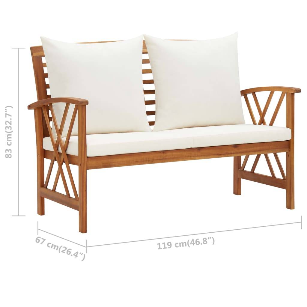 Prolenta Premium - Banc de jardin Blanc 67 X 119 cm - Prolenta Premium - Image 7