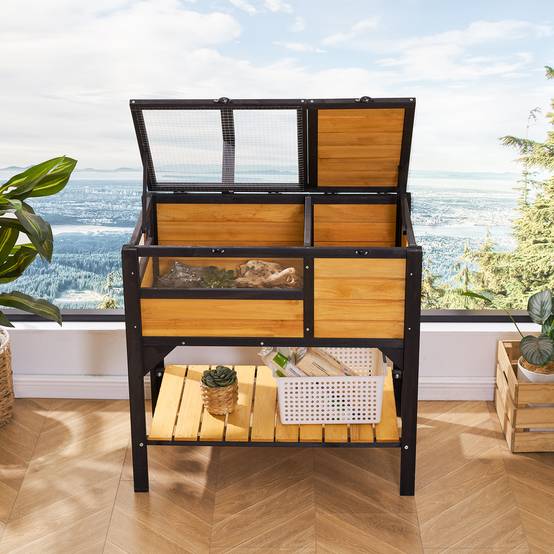 Vevor - VEVOR Maison Habitat pour Tortues Lézards Serpents en Bois Intérieur Extérieur - Image 8