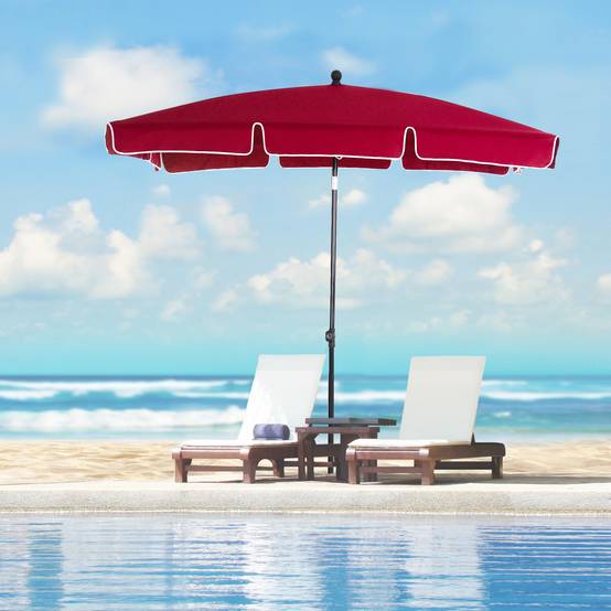 ComfortXL - Parasol Rectangulaire en Aluminium pour Balcon Tête Inclinable 2x1.3m Rouge - ComfortXL Outdoor Living - Image 2