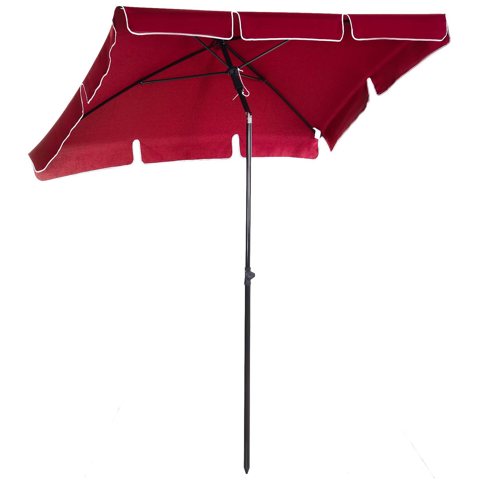 ComfortXL - Parasol Rectangulaire en Aluminium pour Balcon Tête Inclinable 2x1.3m Rouge - ComfortXL Outdoor Living - Image 1