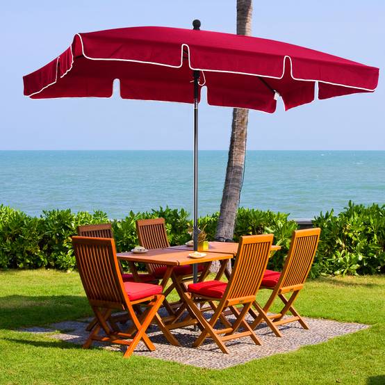 ComfortXL - Parasol Rectangulaire en Aluminium pour Balcon Tête Inclinable 2x1.3m Rouge - ComfortXL Outdoor Living - Image 3