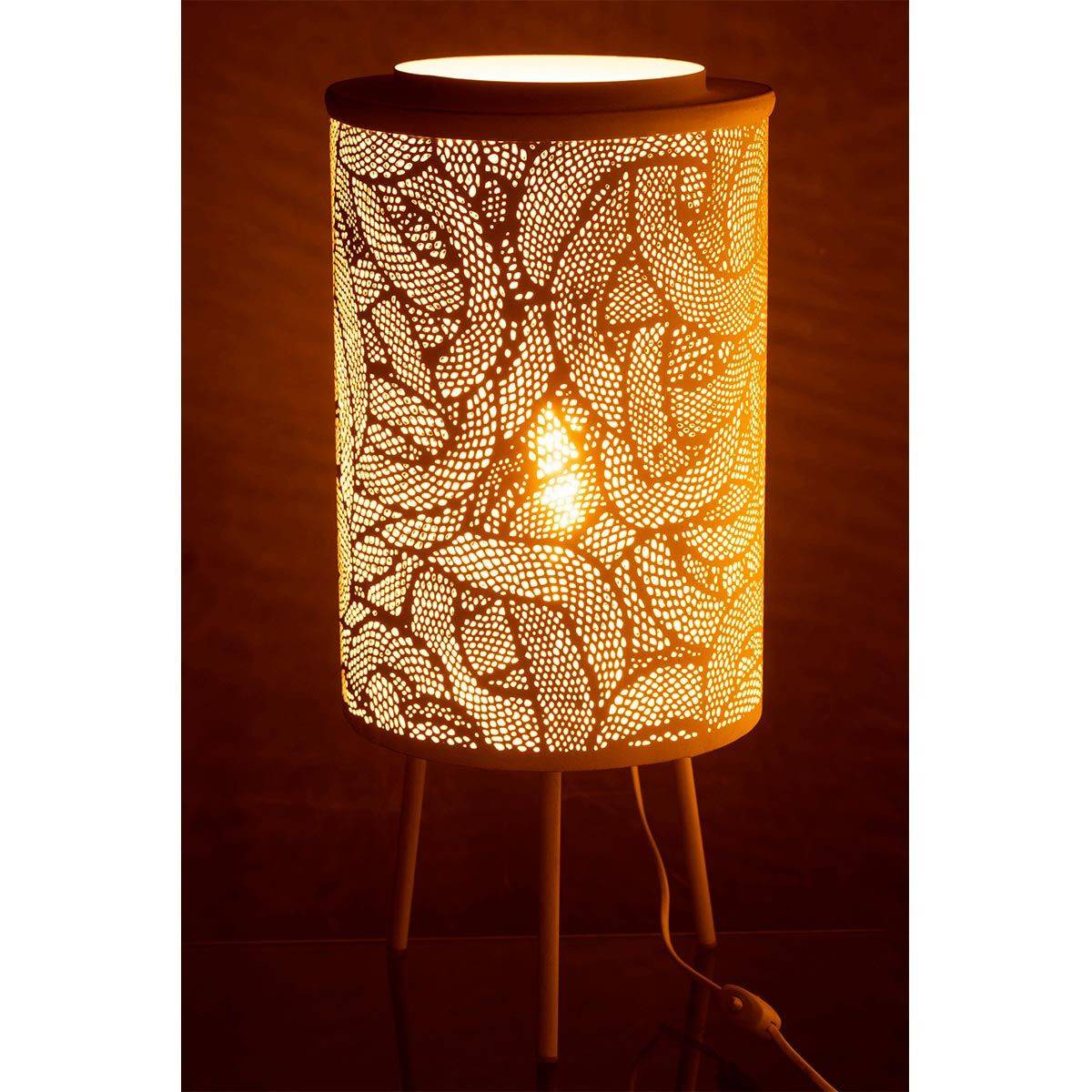Lampe à Poser en Métal "Perforée" 65cm Blanc - Image 3