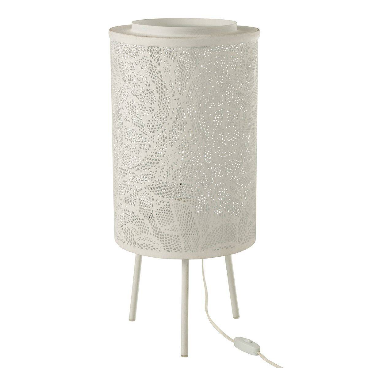 Lampe à Poser en Métal "Perforée" 65cm Blanc - Image 1