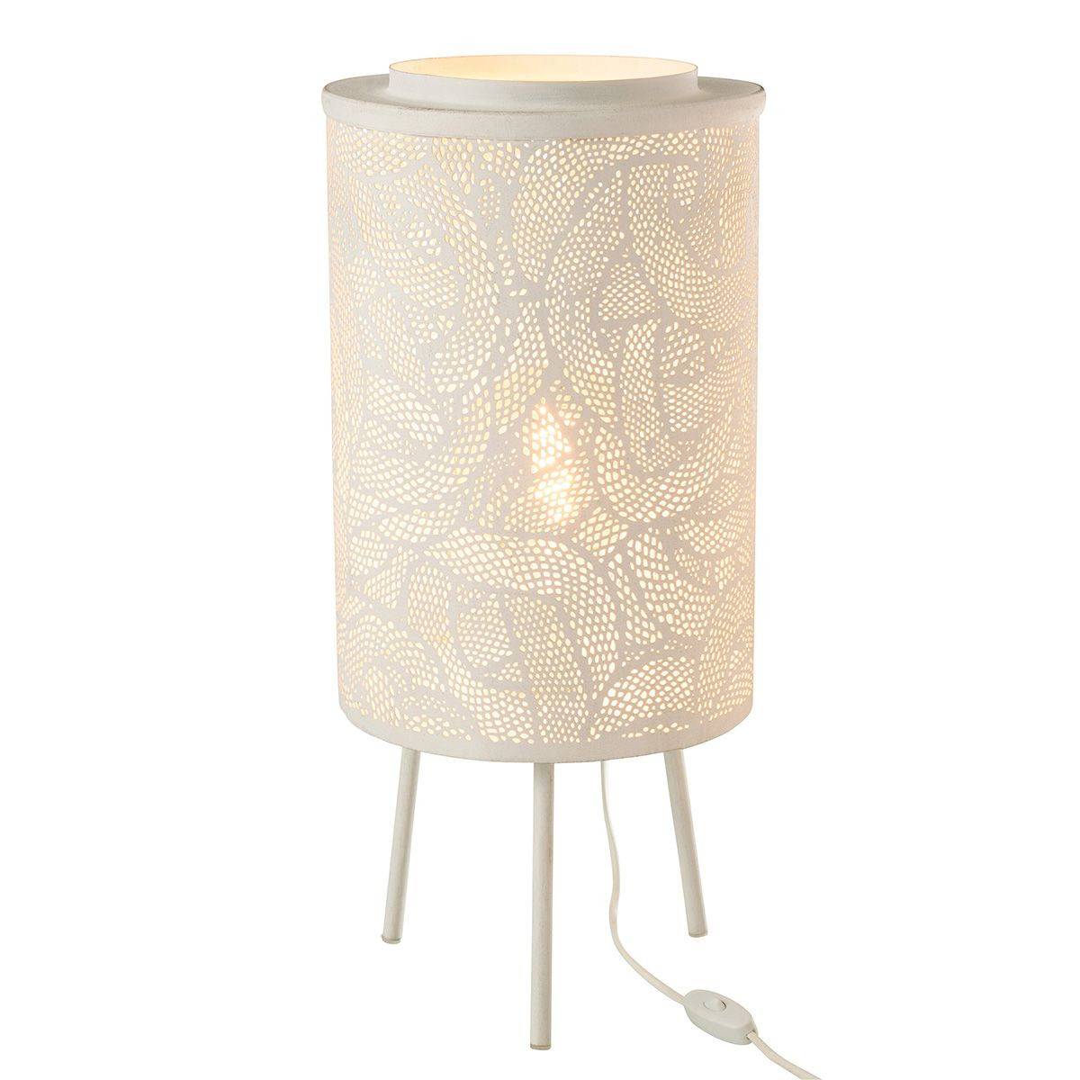 Lampe à Poser en Métal "Perforée" 65cm Blanc - Image 2