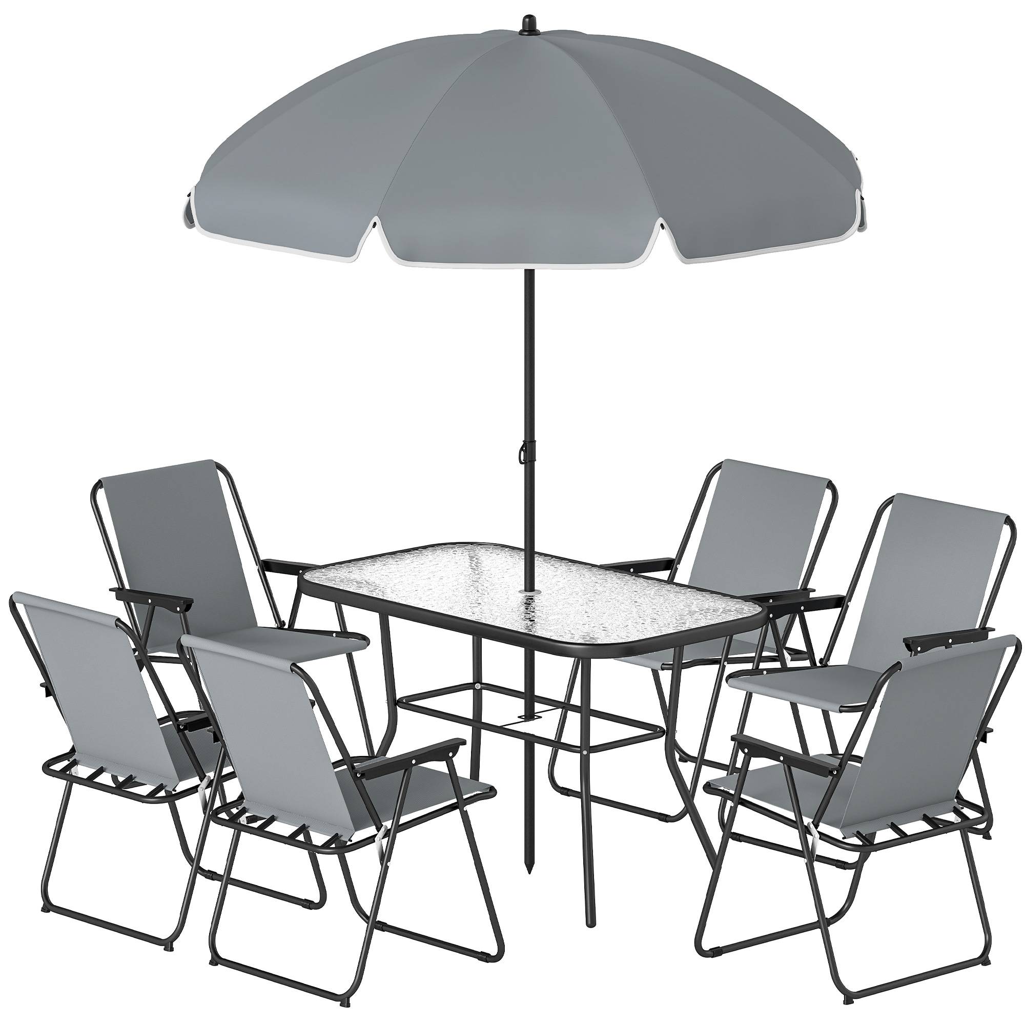 Salon de jardin acier et verres gris 119 x 68 x 70 cm - PANGIVO - Image 2