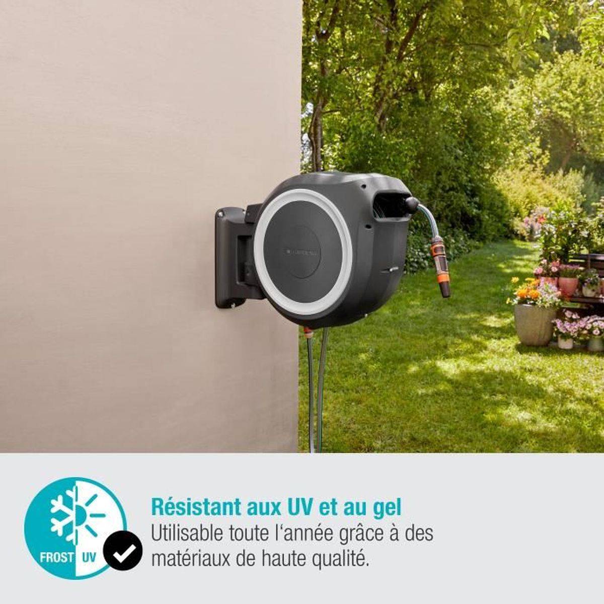 Gardena - Dévidoir automatique mural RollUp M/L 25m Blanc - GARDENA - 18622-20 - Image 7