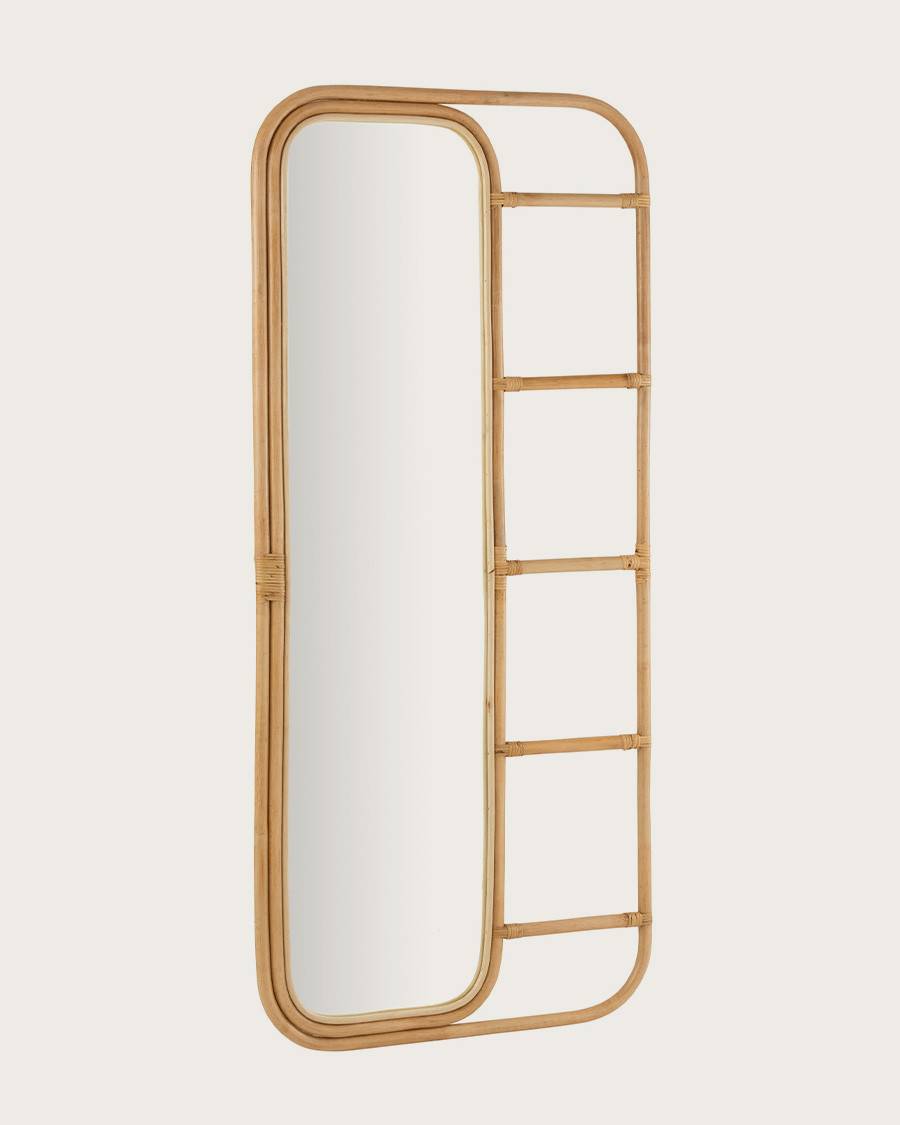Lana - Miroir échelle vertical en rotin tressé - UNIQKA - Imagen 1