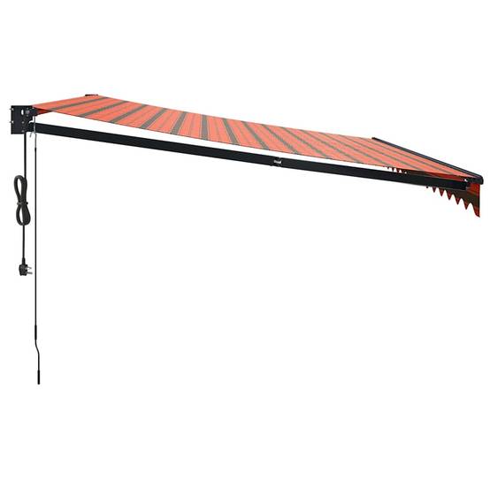 Store banne motorisé en aluminium pour jardin avec télécommande 4x3m orange/marron - ComfortXL Outdoor Living - Image 6