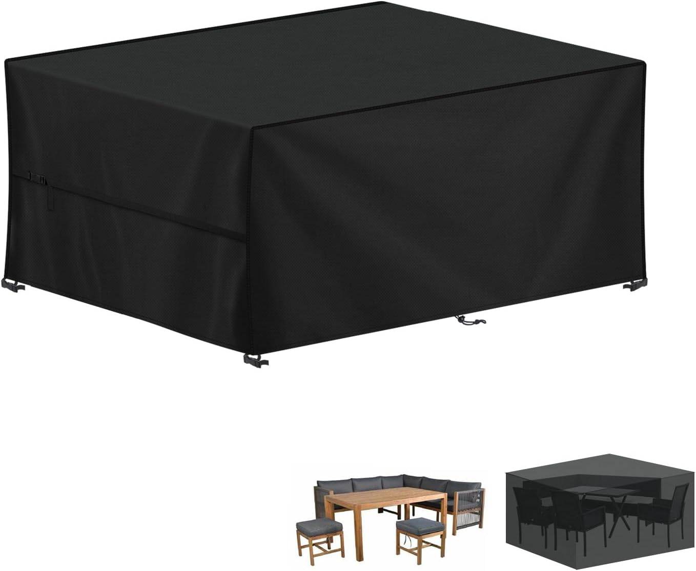 IntiMeg - Housse de protection pour mobilier de jardin 180 x 120 x 74 cm, tissu Oxford 420D imperméable, protection UV, rectangulaire IntiMeg - Image 1