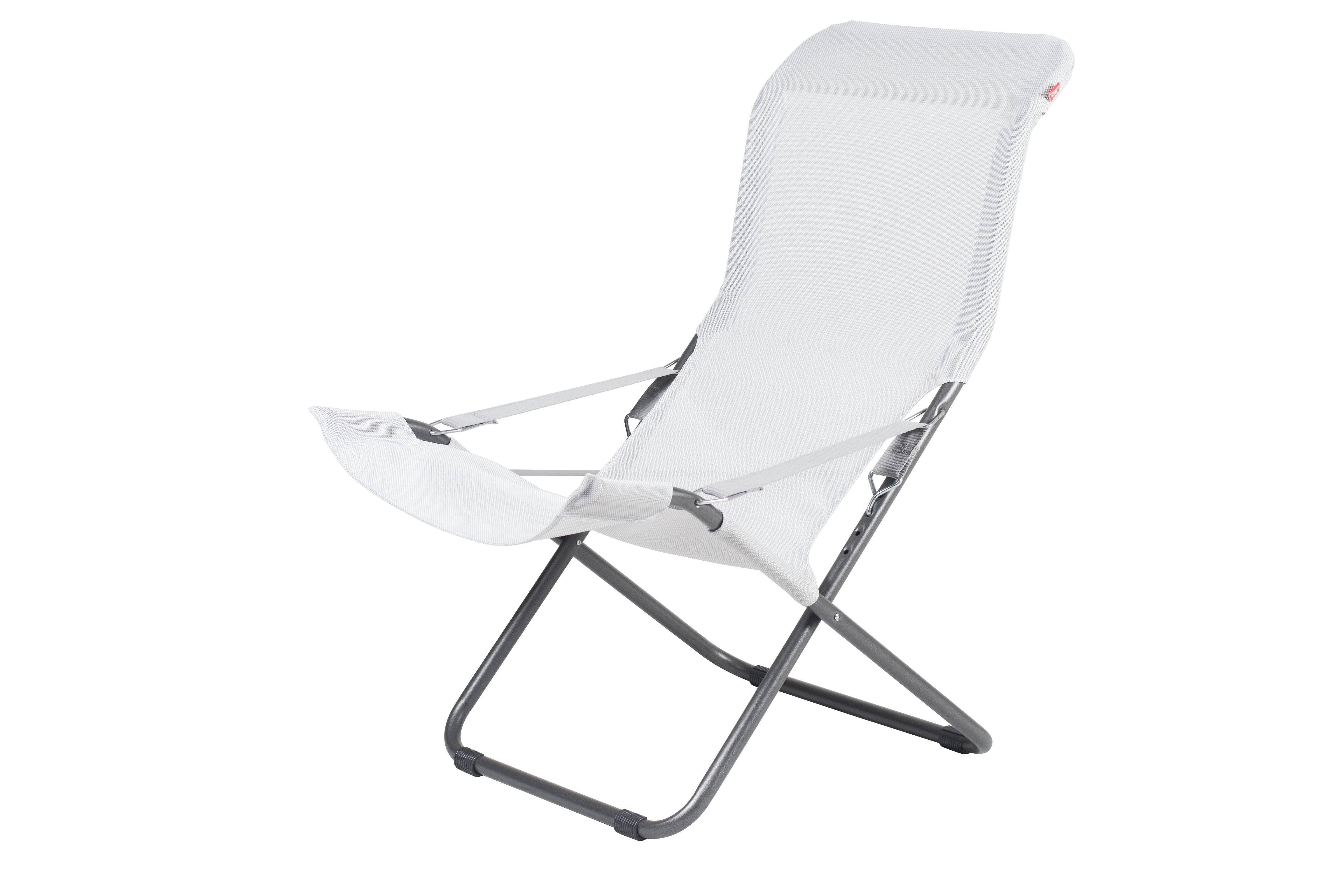 Fiam - Fauteuil FIESTA Acier ANTHRACITE Texfil BLANC GRIS 84/98x61x88/105 cm FIAM - Imagen 1