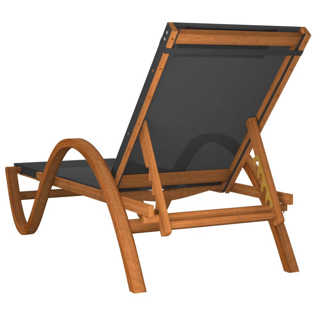 Vidaxl - Chaise longue avec coussin gris textilène/bois massif peuplier vidaXL 363476 - Imagen 6