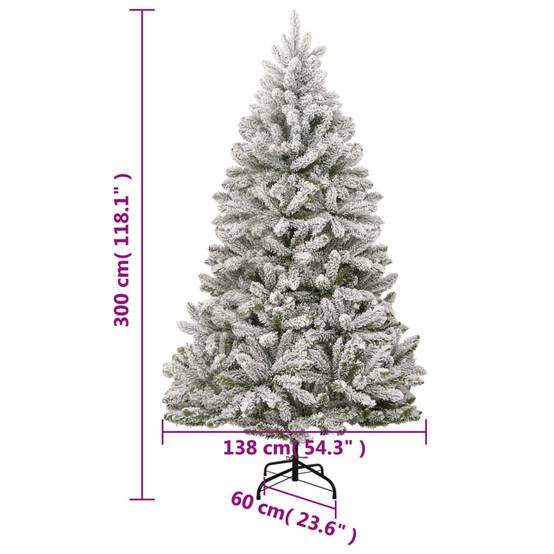 ComfortXL - Sapin de Noël artificiel floqué PVC très grande taille intérieur Blanc 300 cm – ComfortXL Outdoor Living - Image 9