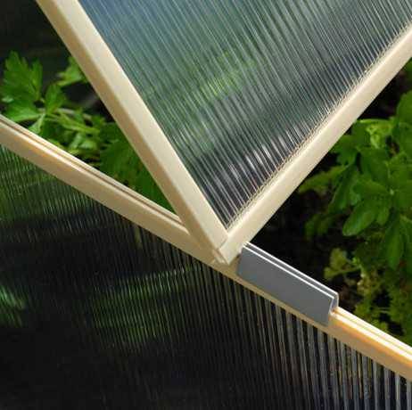 Vitavia - Mini serre Levana 1 - Structure 0.5m² en alu et polycarbonate 4 mm, Couleur Beige - Image 6