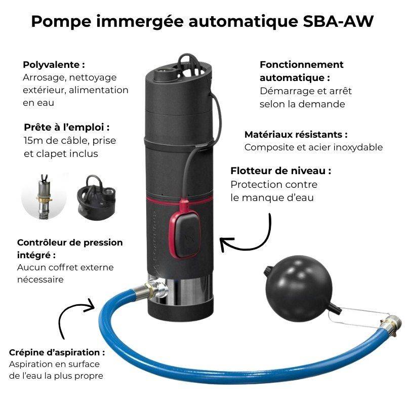 Pompe immergée 6" Grundfos SBA345AW 0,95 kW automatique jusqu'à 3 m3/h monophasé 220V - Image 3
