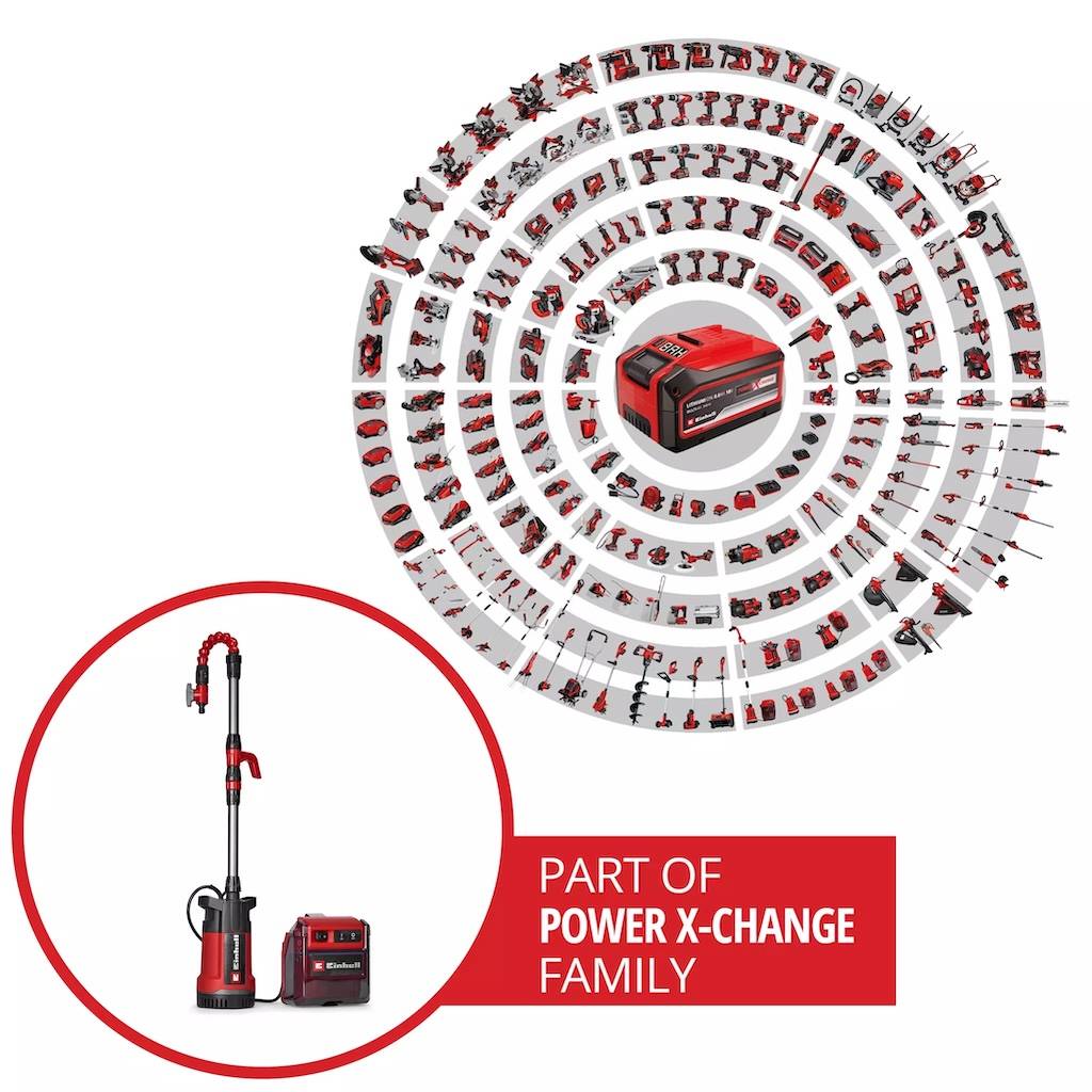 Einhell - Pompe d’arrosage sans fil 36 V – GE-PP 36 RB-A Li-Solo – 4 500 l/h – pression 3 bar – Twin-Pack Power X-Change - Image 3