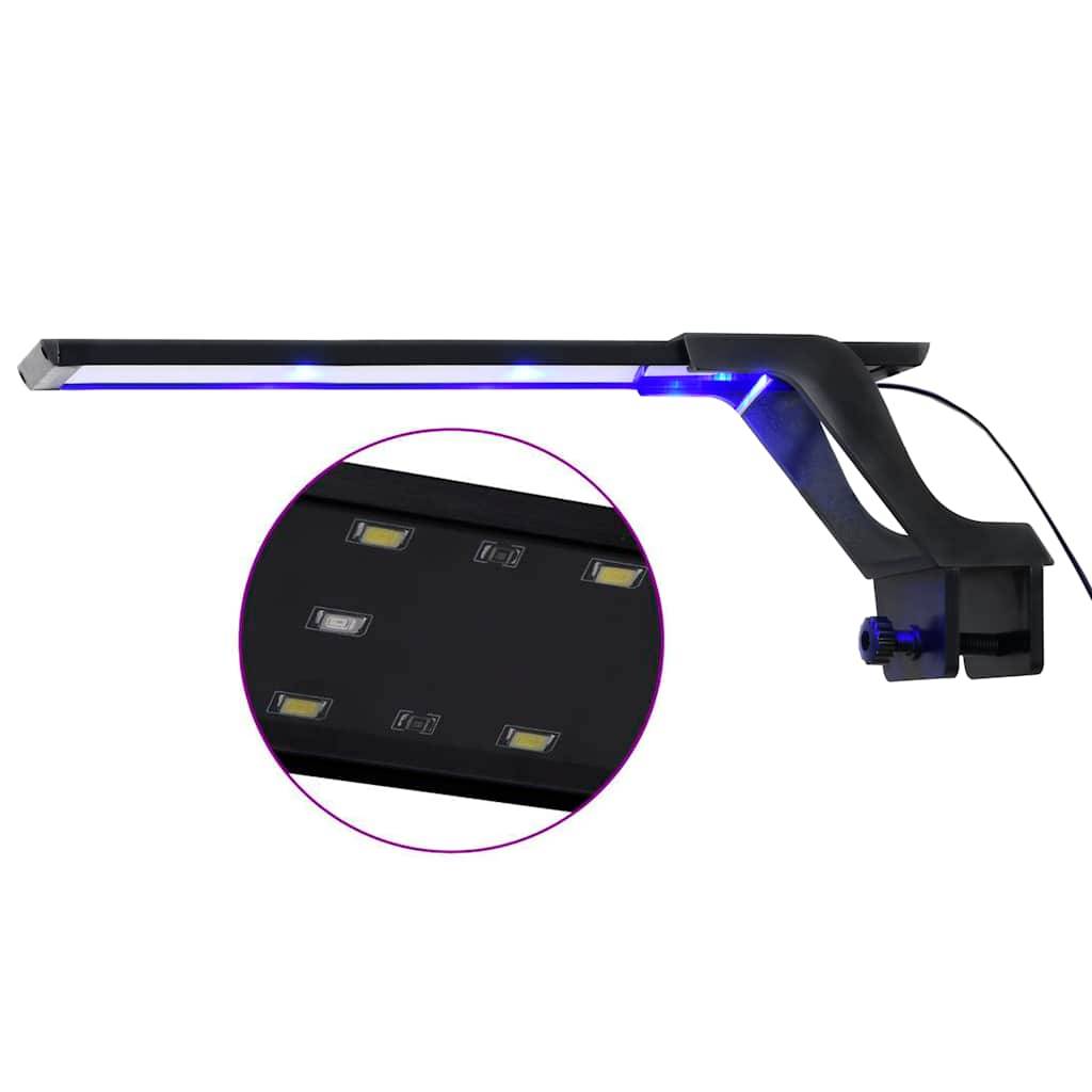 Lampe LED à Pince pour Aquarium Design Fin Lumière Bleue et Blanche 35-55 cm - ComfortXL Outdoor Living - Image 1