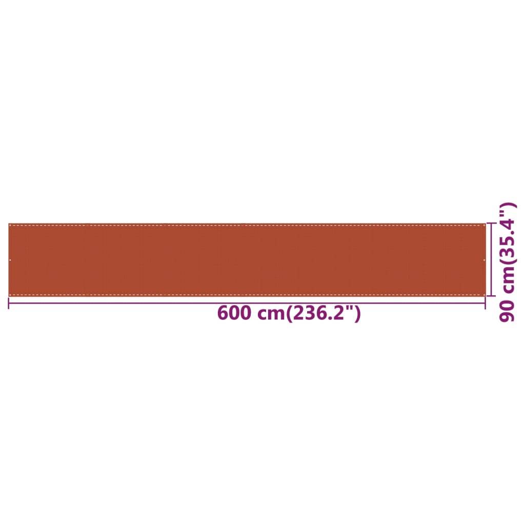 Helloshop26 - Écran de balcon brise pare vue protection confidentialité 90 x 600 cm PEHD orange - Imagen 5