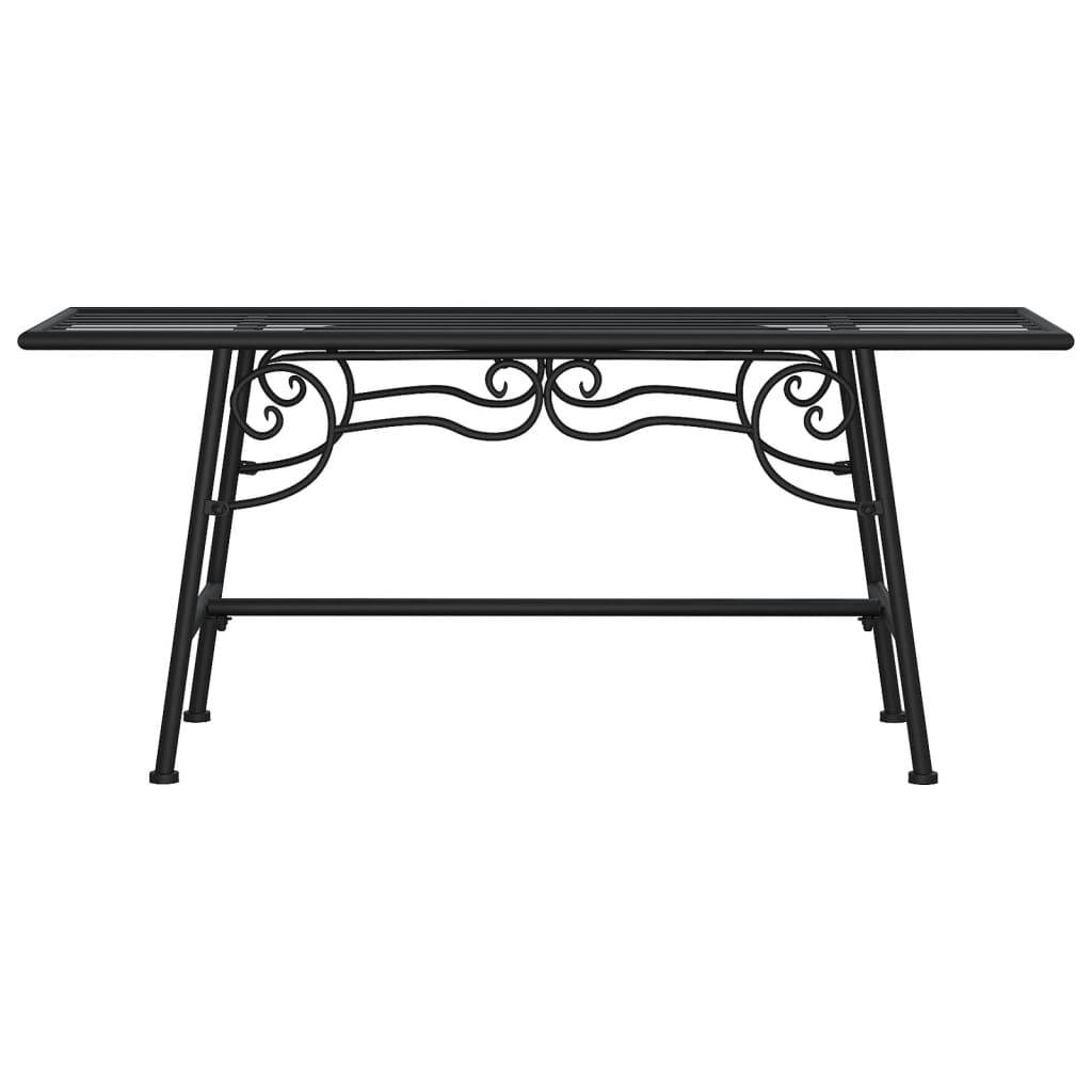 Helloshop26 - Banc de jardin meuble de patio d'extérieur terrasse tour d'arbre 110 cm noir acier - Imagen 2