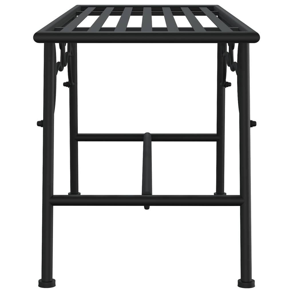 Helloshop26 - Banc de jardin meuble de patio d'extérieur terrasse tour d'arbre 110 cm noir acier - Imagen 3