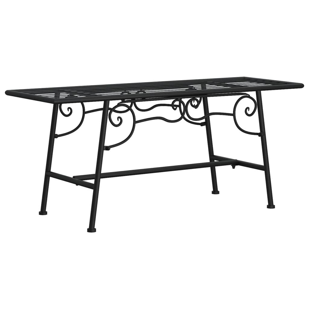 Helloshop26 - Banc de jardin meuble de patio d'extérieur terrasse tour d'arbre 110 cm noir acier - Imagen 1
