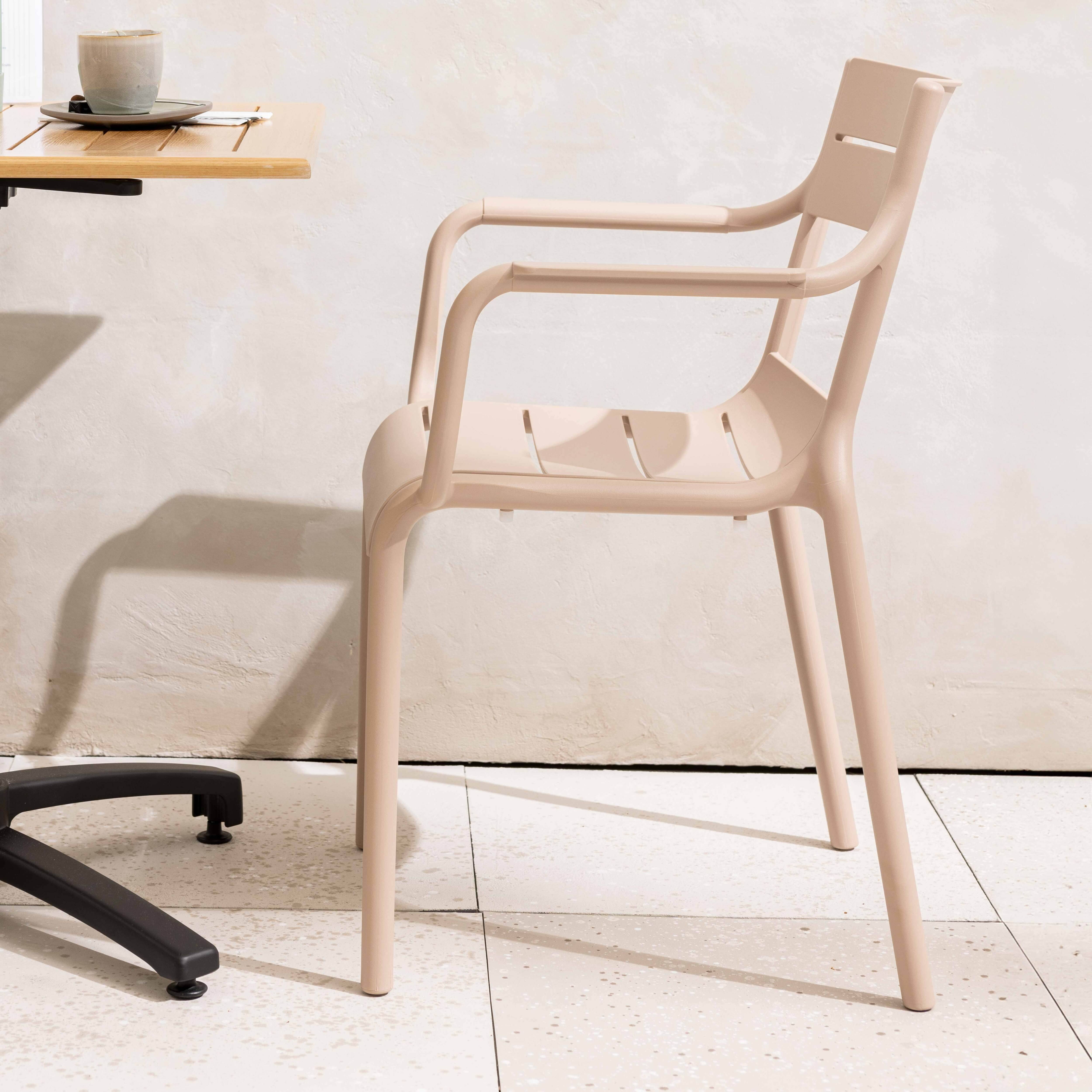 Oviala - Fauteuil beige de terrasse en plastique Paname - Oviala - Imagen 2