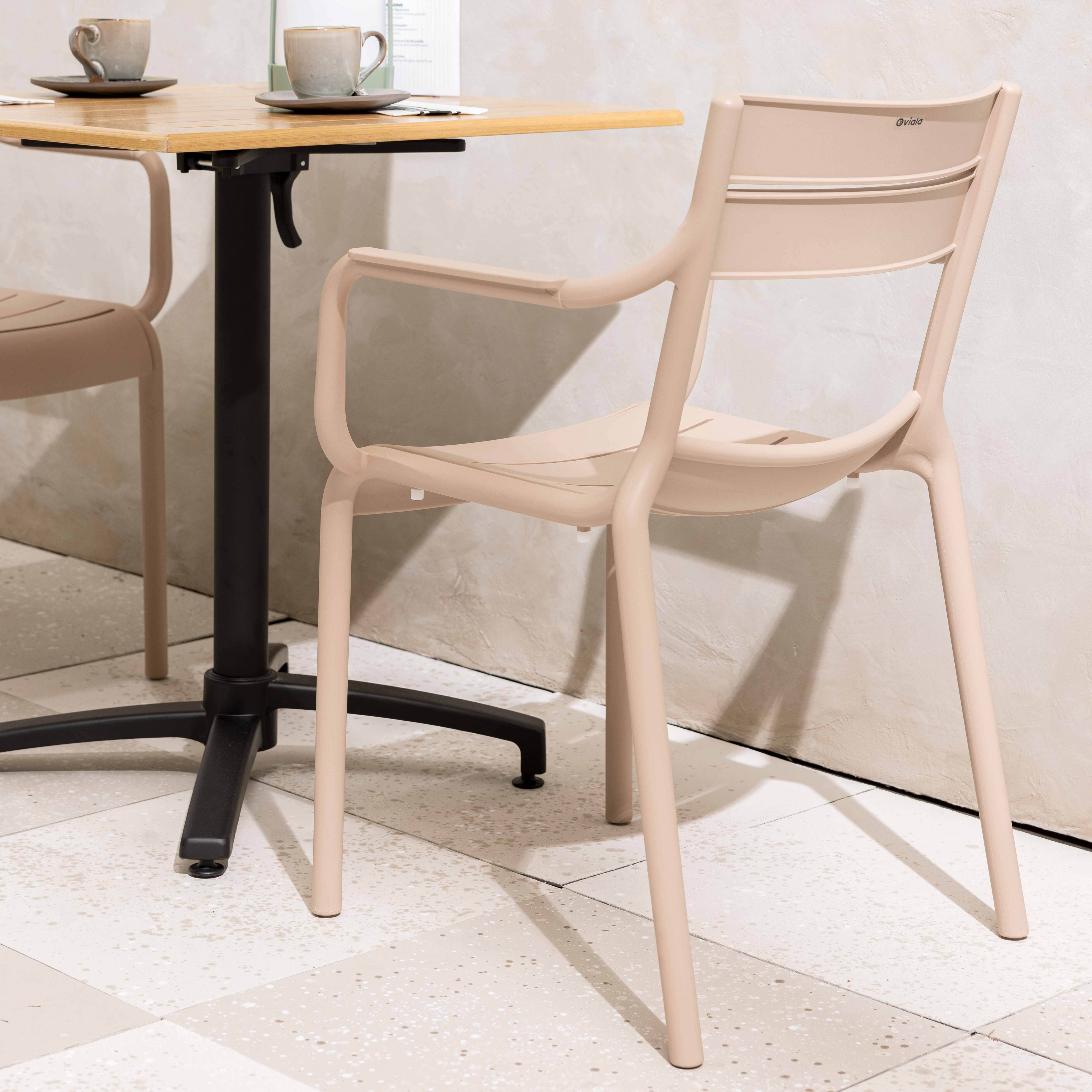 Oviala - Fauteuil beige de terrasse en plastique Paname - Oviala - Imagen 3