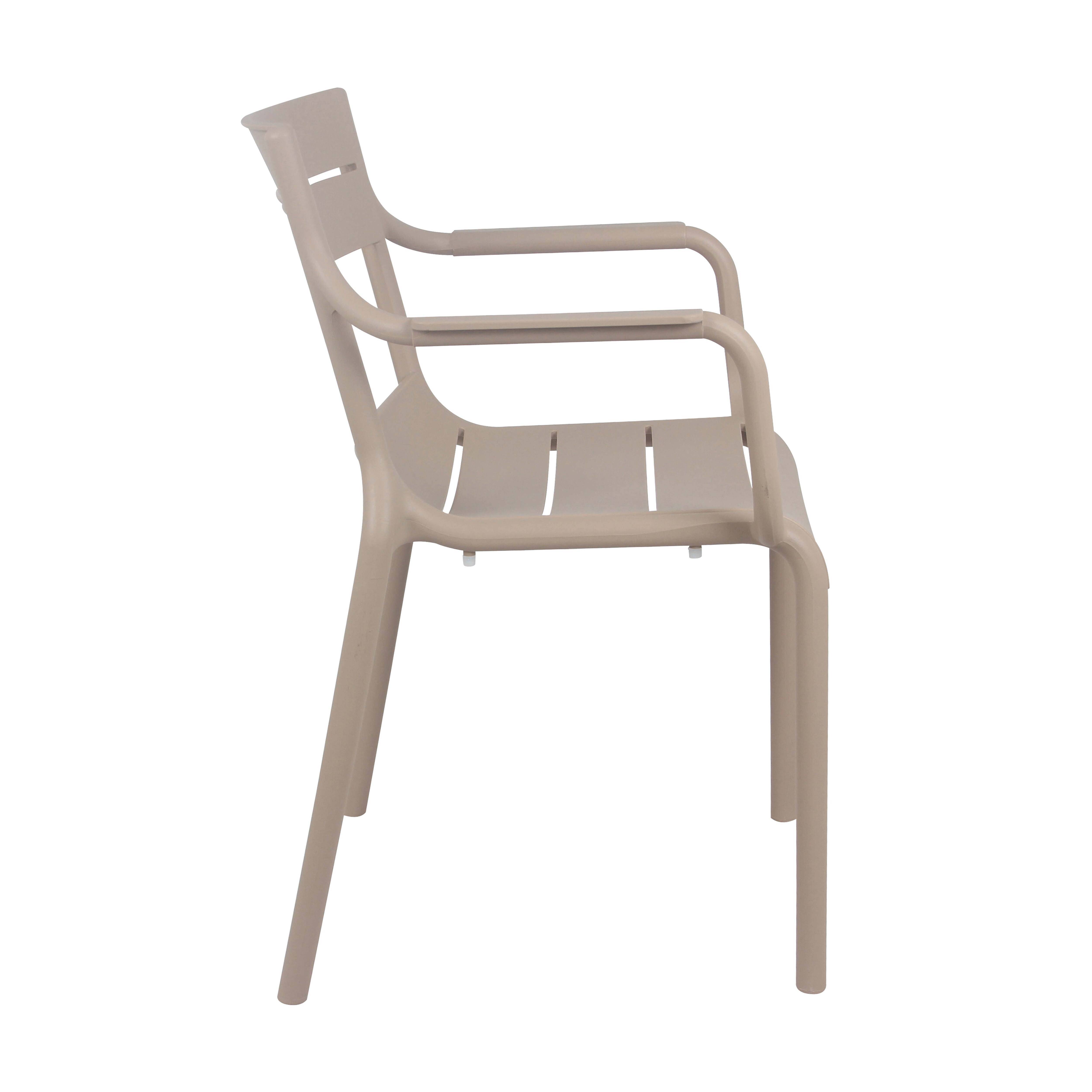 Oviala - Fauteuil beige de terrasse en plastique Paname - Oviala - Imagen 6