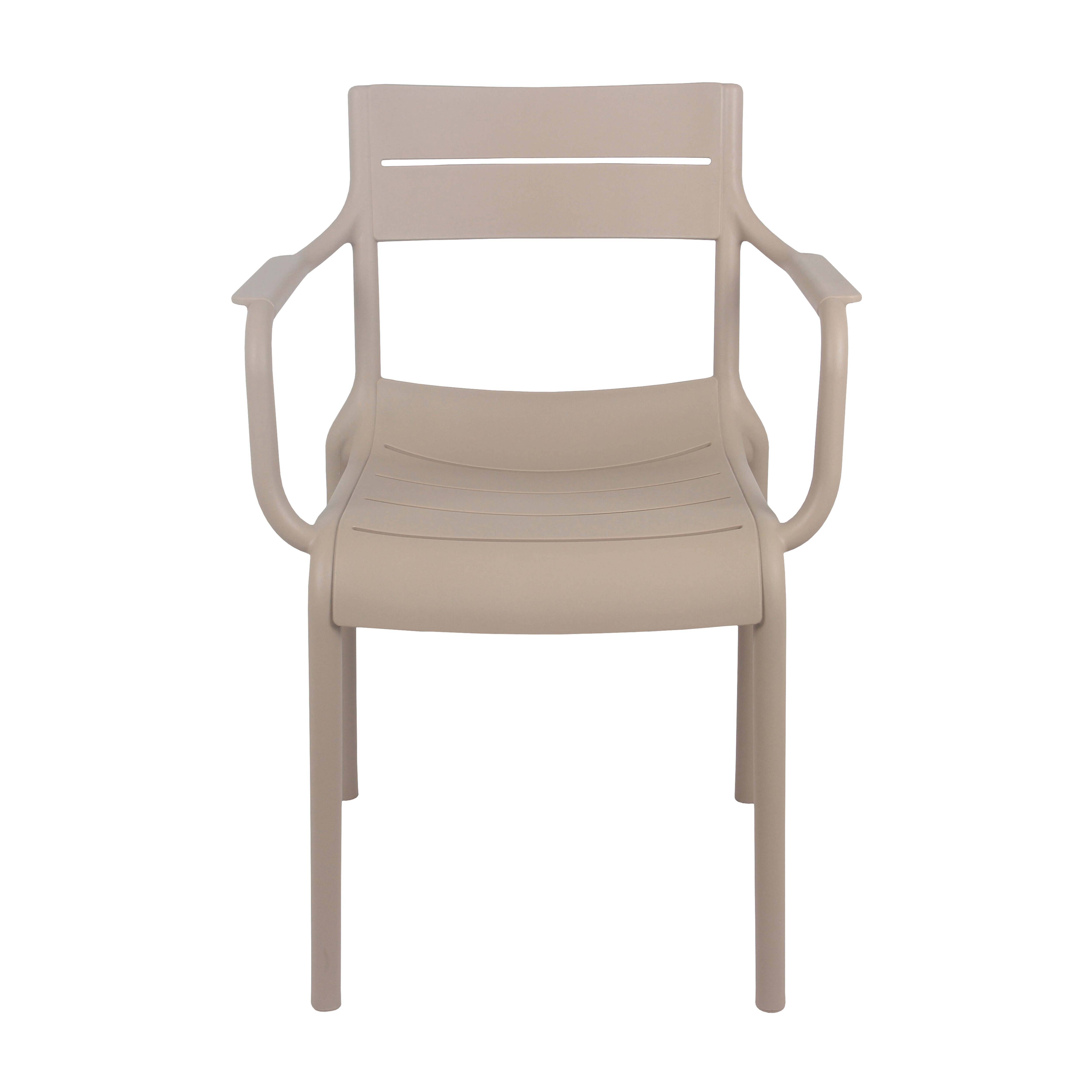 Oviala - Fauteuil beige de terrasse en plastique Paname - Oviala - Imagen 4