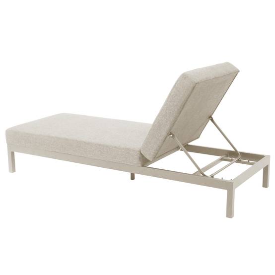 Oviala - Lot de 2 bains de soleil inclinable en aluminium crème Galapagos - Oviala - Image 5