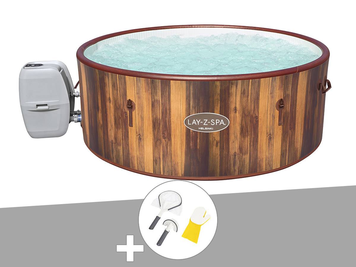 Bestway - Kit spa gonflable Bestway Lay-Z-Spa Helsinki rond Airjet 5/7 places + Kit de nettoyage - Imagen 1