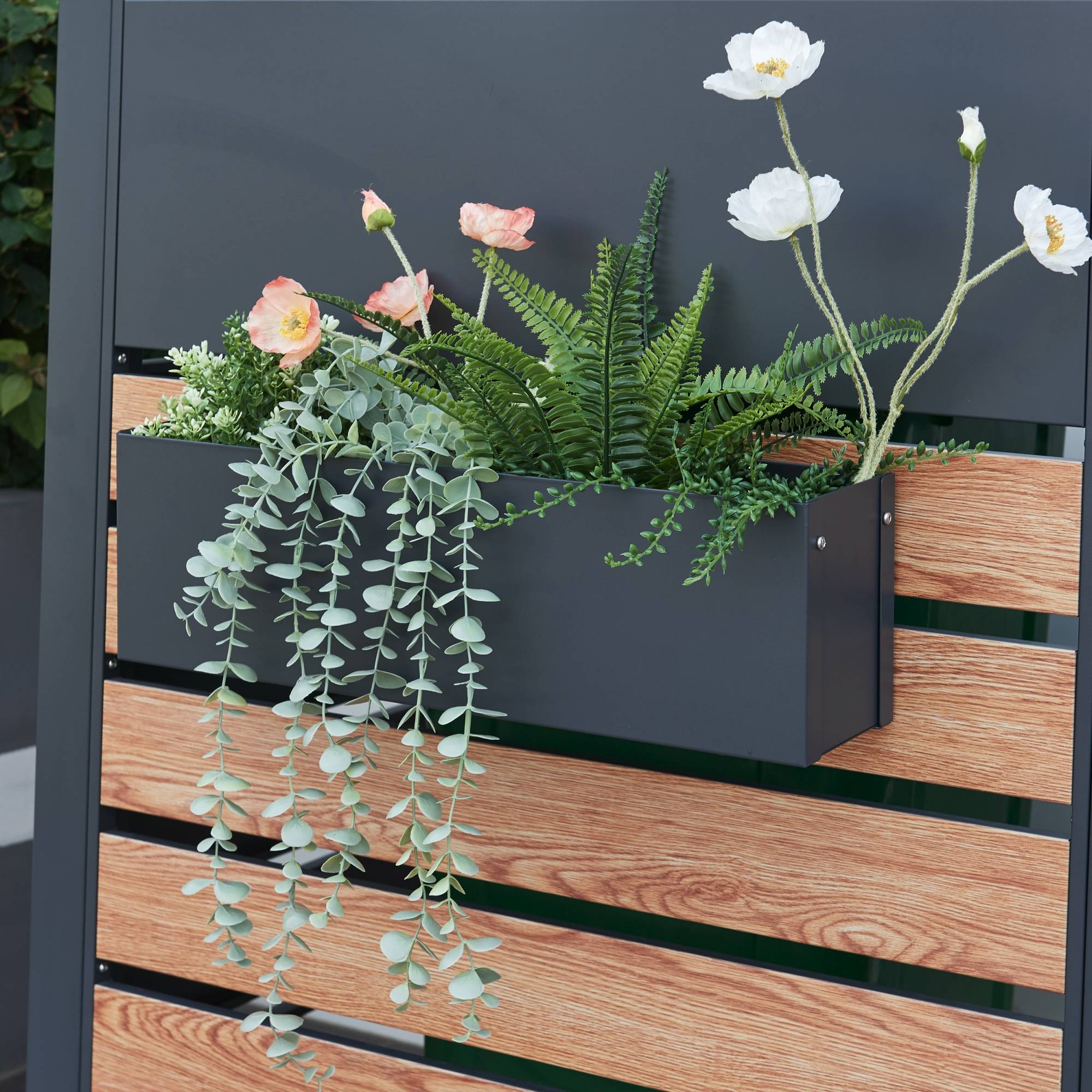 Jardinière suspendue Achtkarspelen acier galvanisé 50 x 12 x 15 cm anthracite [en.casa] - Imagen 3