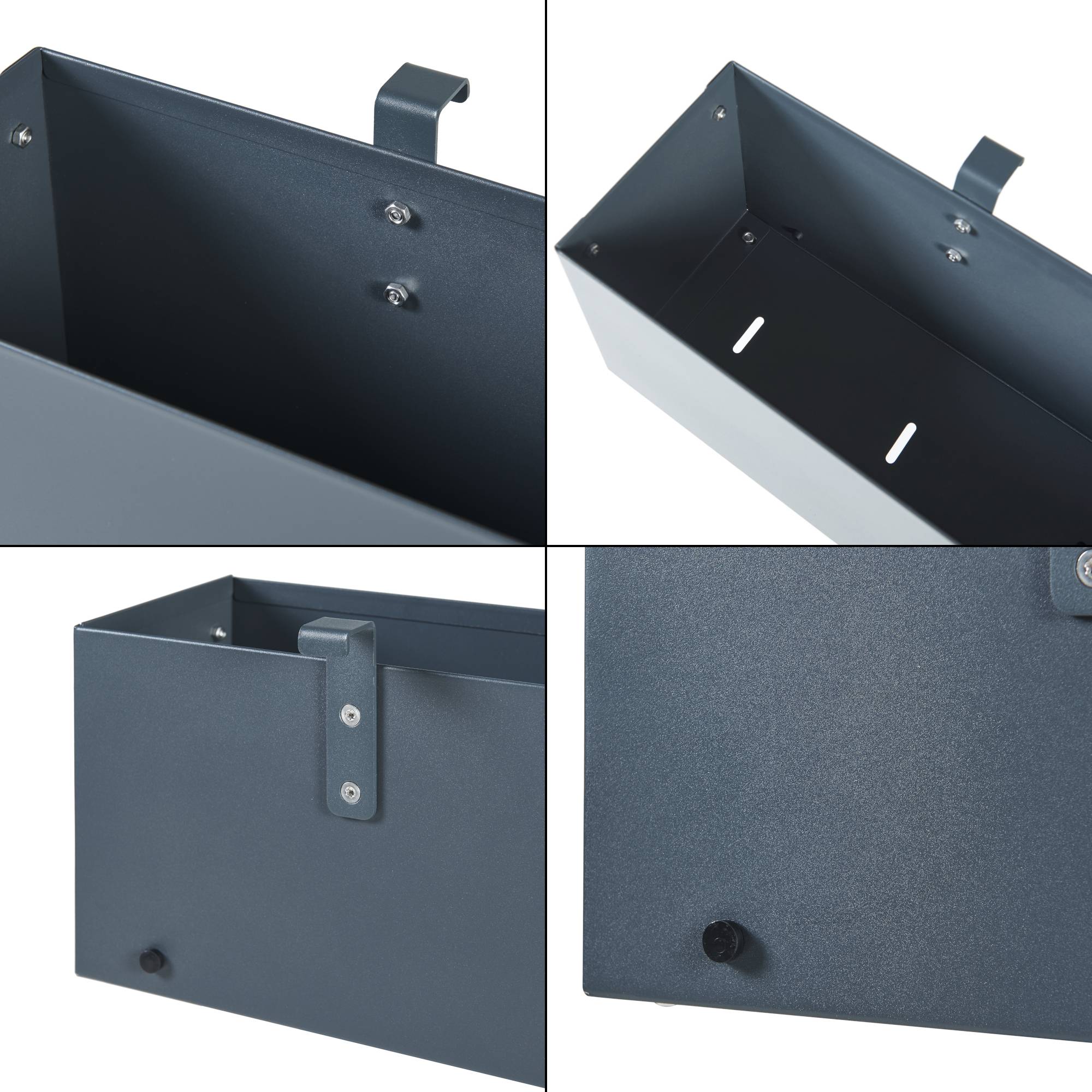Jardinière suspendue Achtkarspelen acier galvanisé 50 x 12 x 15 cm anthracite [en.casa] - Imagen 7