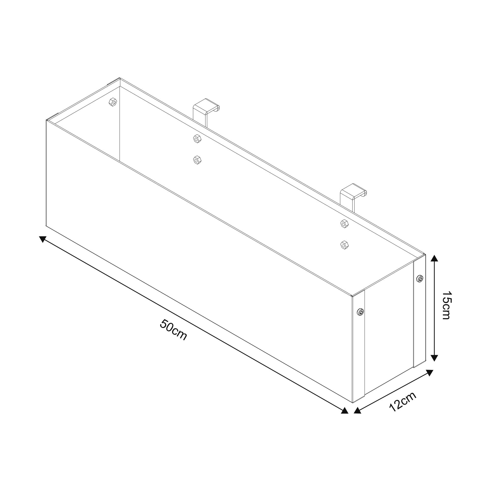 Jardinière suspendue Achtkarspelen acier galvanisé 50 x 12 x 15 cm anthracite [en.casa] - Imagen 5