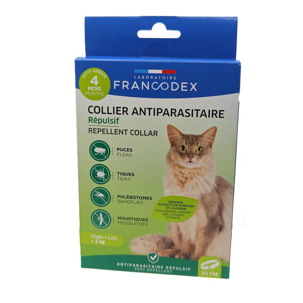 Francodex - Collier antiparasitaire répulsif 35 cm noir Francodex - Chat - Image 3