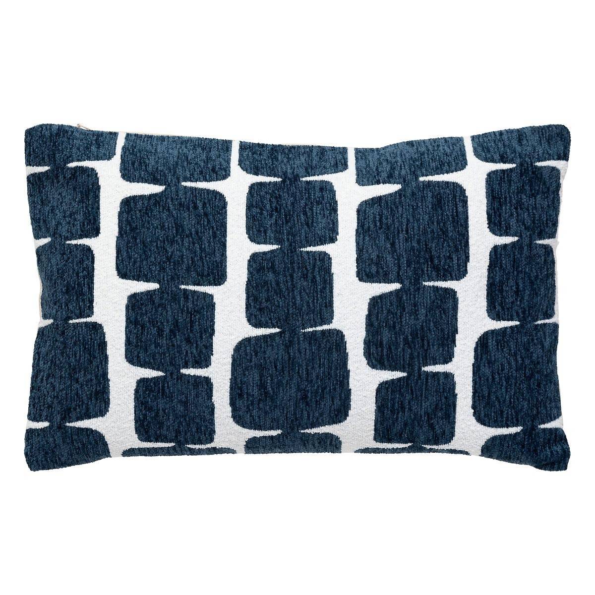 Housse de Coussin Chenille "Jeni" 30x50cm Bleu Égéen - Image 1