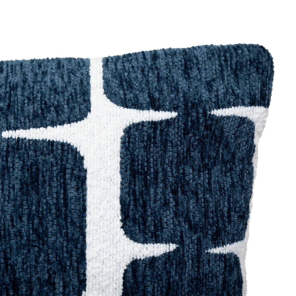 Housse de Coussin Chenille "Jeni" 30x50cm Bleu Égéen - Image 2