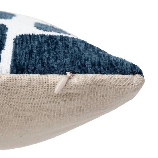 Housse de Coussin Chenille "Jeni" 30x50cm Bleu Égéen - Image 3